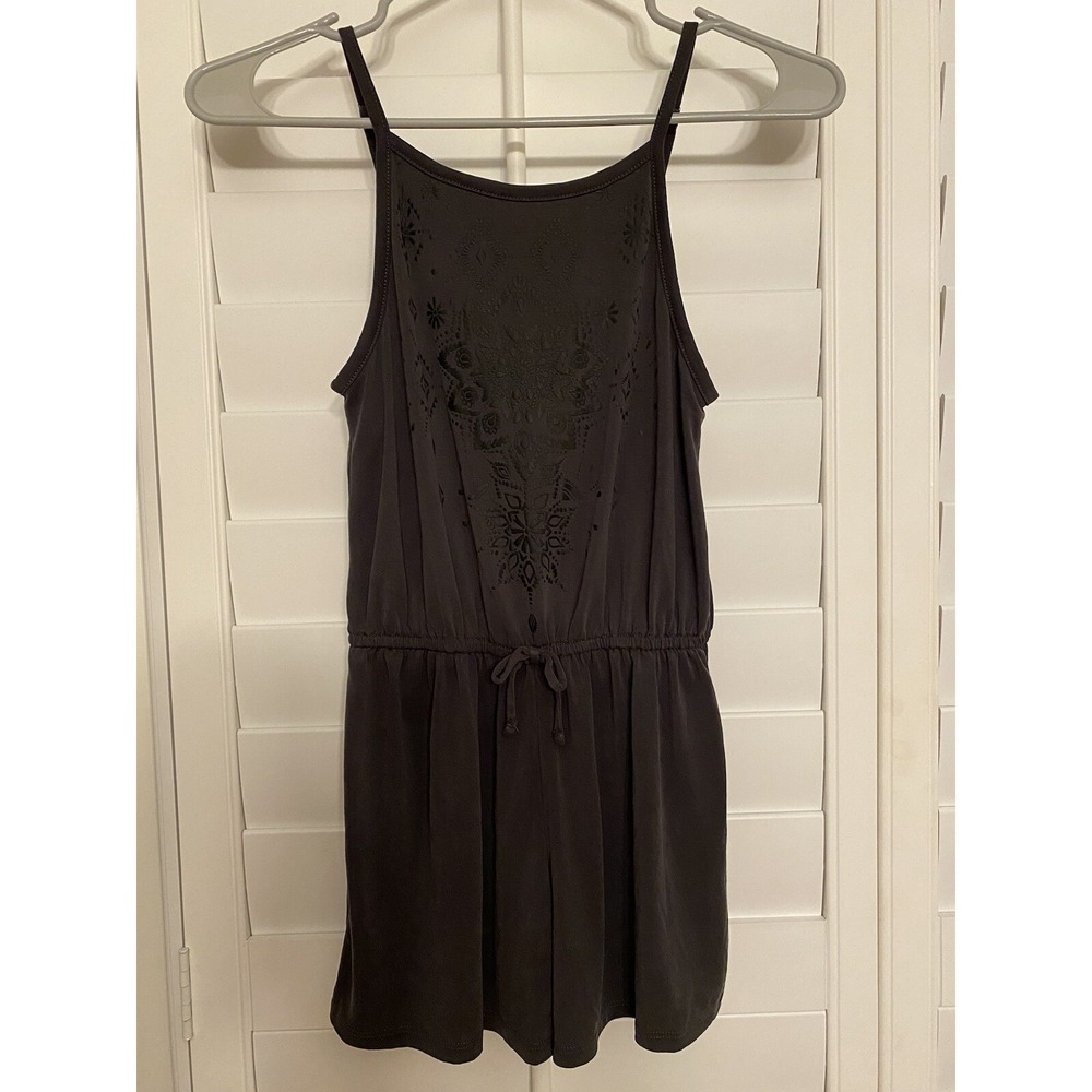 MUDD Junior Girls Size 10 Charcoal Gray Romper Adjustable Straps